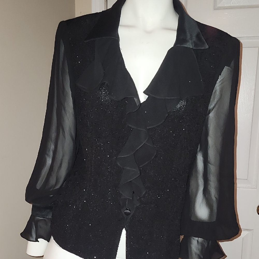 Vintage Alex Evenings Black Petite Evening Top